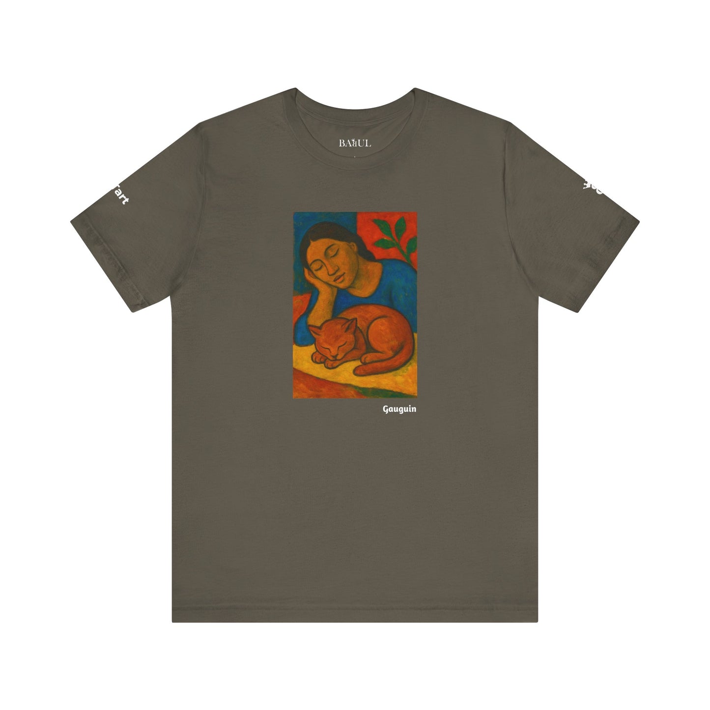 CATART Unisex Jersey Cat T-Shirt - GAUGUIN - Iconic Painting Reimagined with Cats
