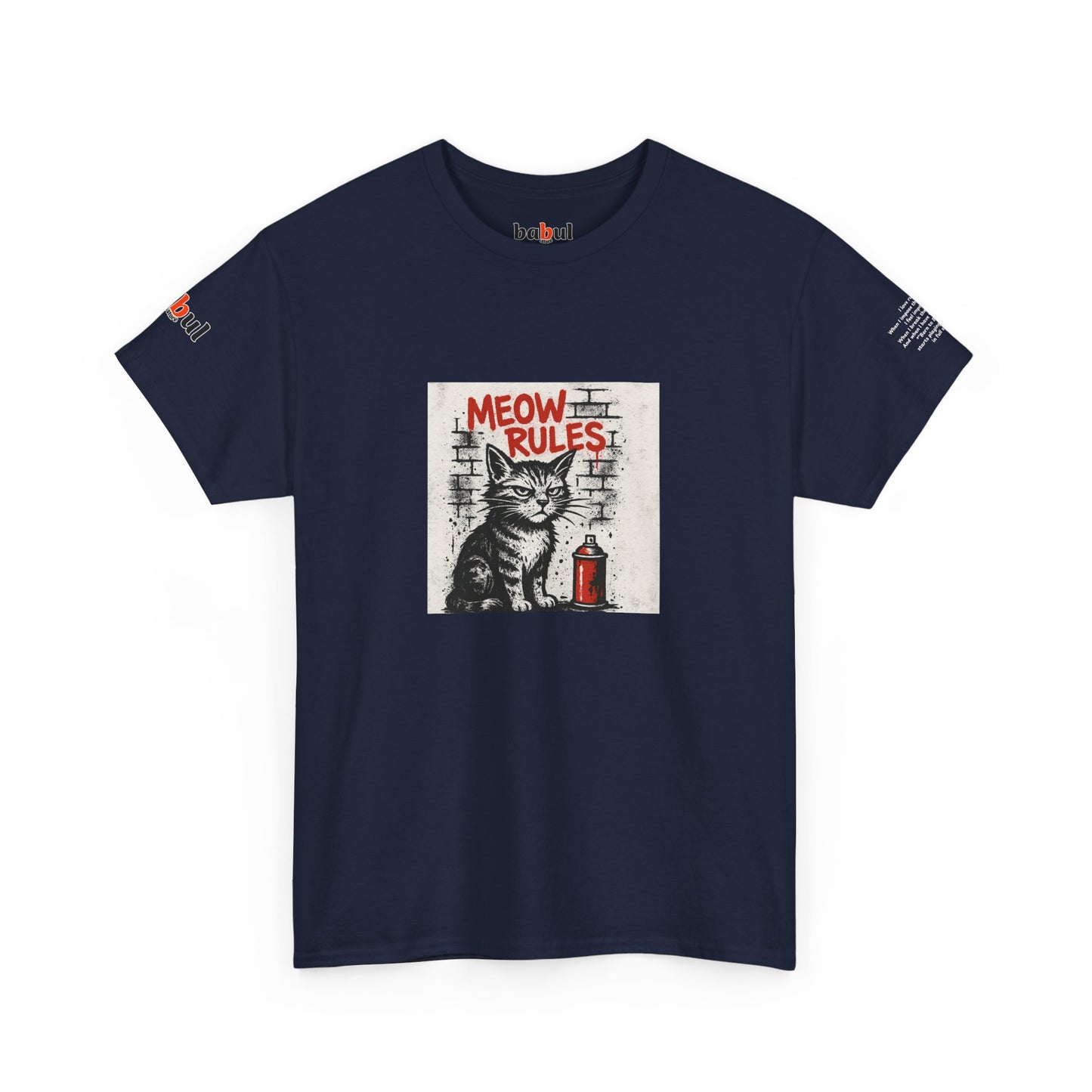 Rebel Graphic Tee - Unisex Heavy Cotton T-Shirt for the Wild at Heart. Rebel Tees, Born to Be Worn - MEOW RULES