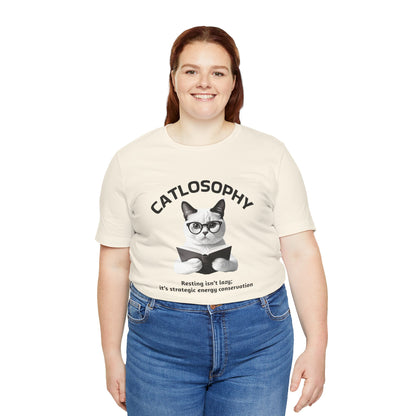 Catlosophy Unisex Jersey Short Sleeve Tee –  "Resting isn't Lazy" Design