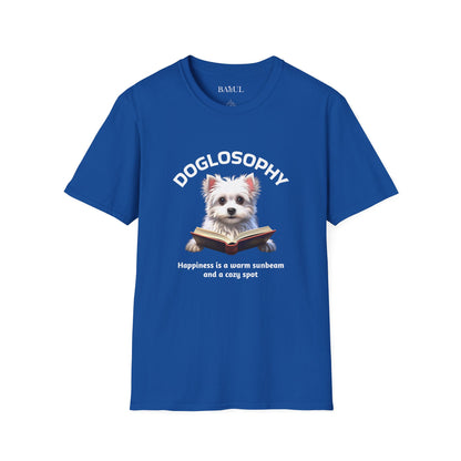 Doglosophy  Unisex Softstyle T-Shirt - "Happiness is a Warm Sunbeam" Design