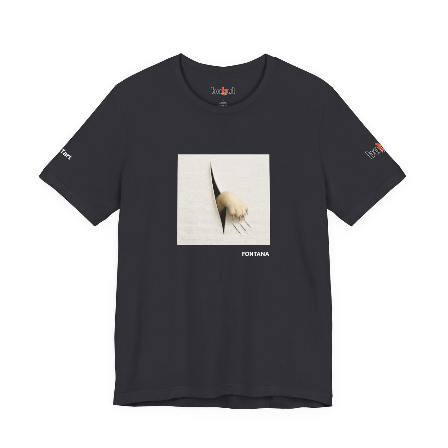 CATART Unisex Jersey Cat T-Shirt - FONTANA - Iconic Painting Reimagined with Cats