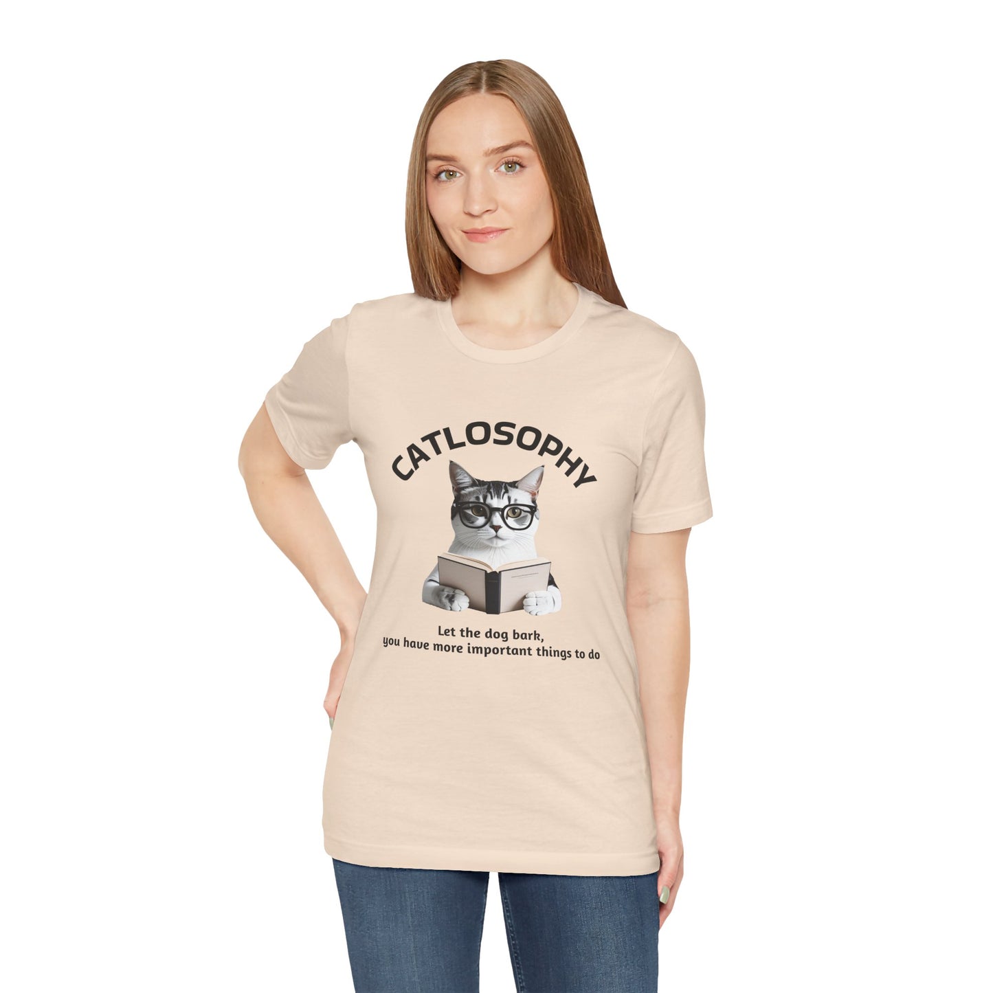 Catlosophy Unisex Jersey Short Sleeve Tee –  "Let the dog bark" Design