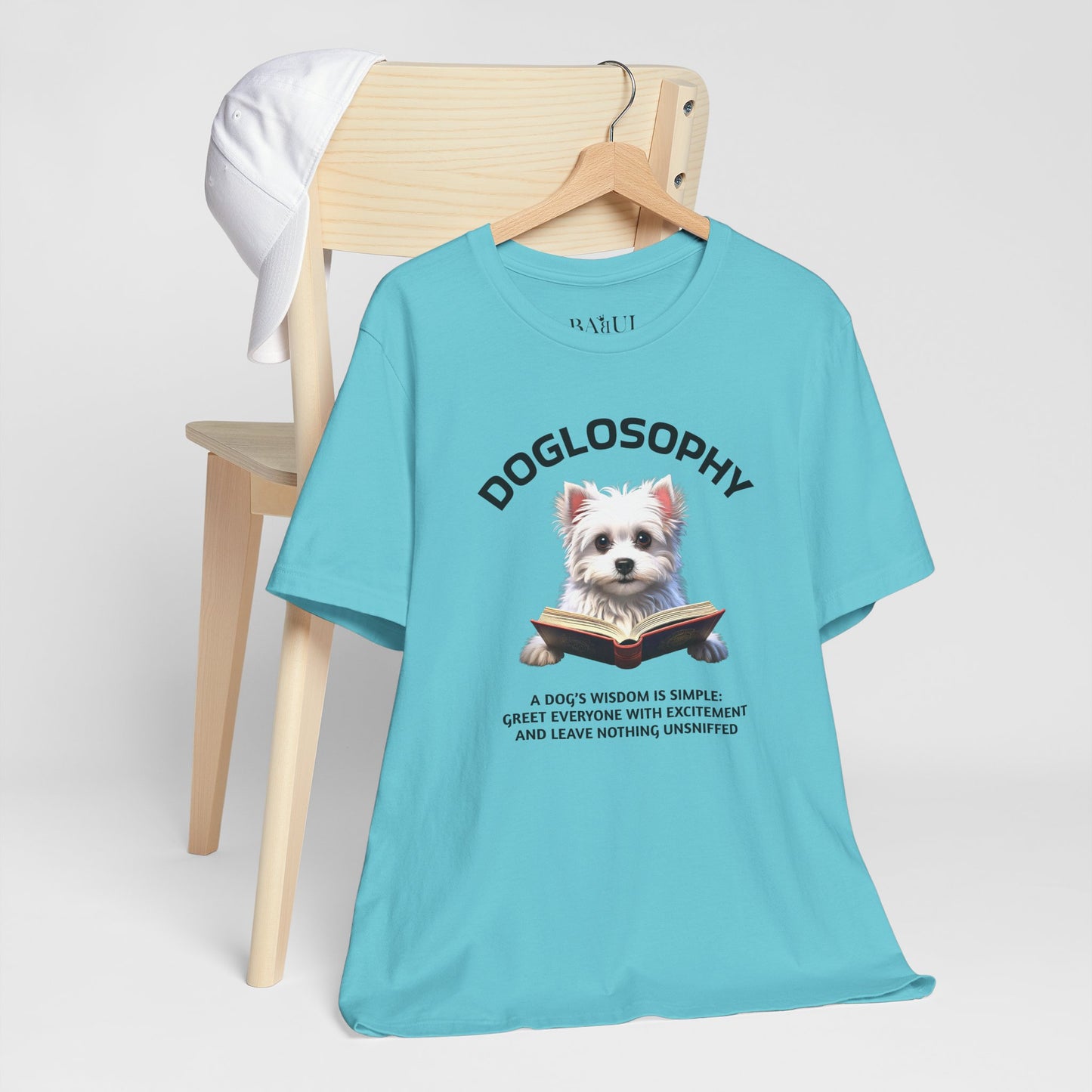 Doglosophy Unisex Jersey Short Sleeve Tee –  "A Dog's wisdom is simple" Design
