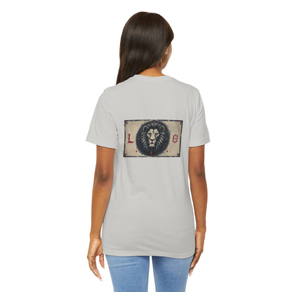 Leo - Gothic Zodiac T-Shirt. Blue graphic on the back.  Zodiac in the Shadows