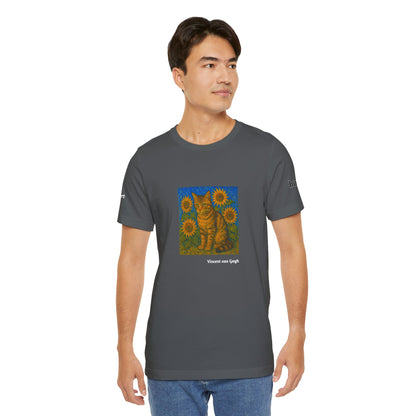 CATART Unisex Jersey Cat T-Shirt - Vincent van Gogh - Iconic Painting Reimagined with Cats