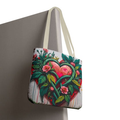 Artistic Surge - Eco-Friendly Canvas Tote Bag - HEARTS OF LOVE