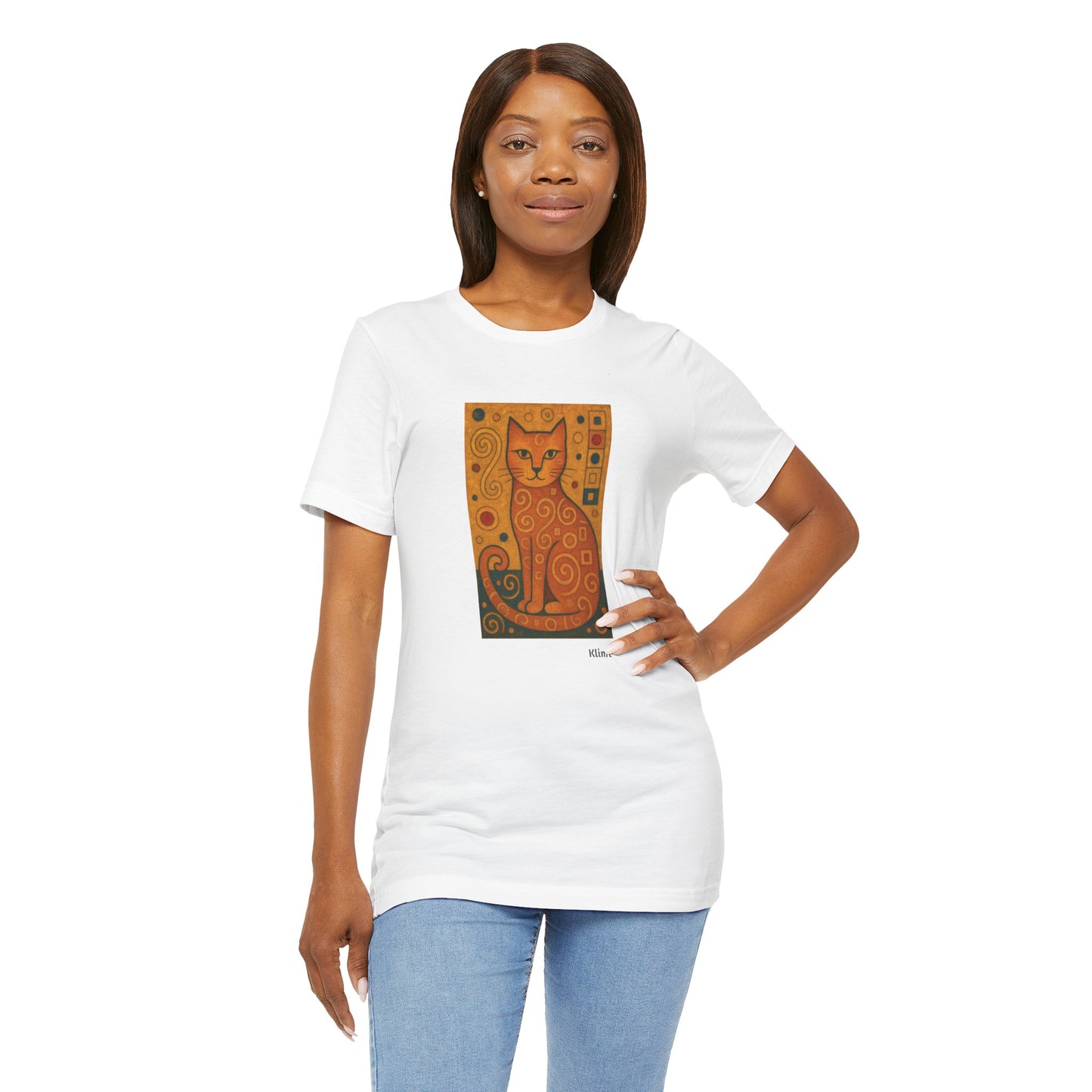 CATART Unisex Jersey Cat T-Shirt - KLIMT - Iconic Painting Reimagined with Cats