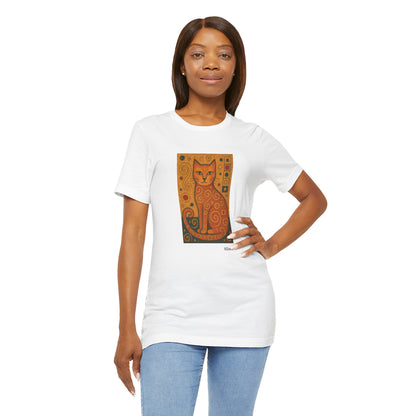 CATART Unisex Jersey Cat T-Shirt - KLIMT - Iconic Painting Reimagined with Cats