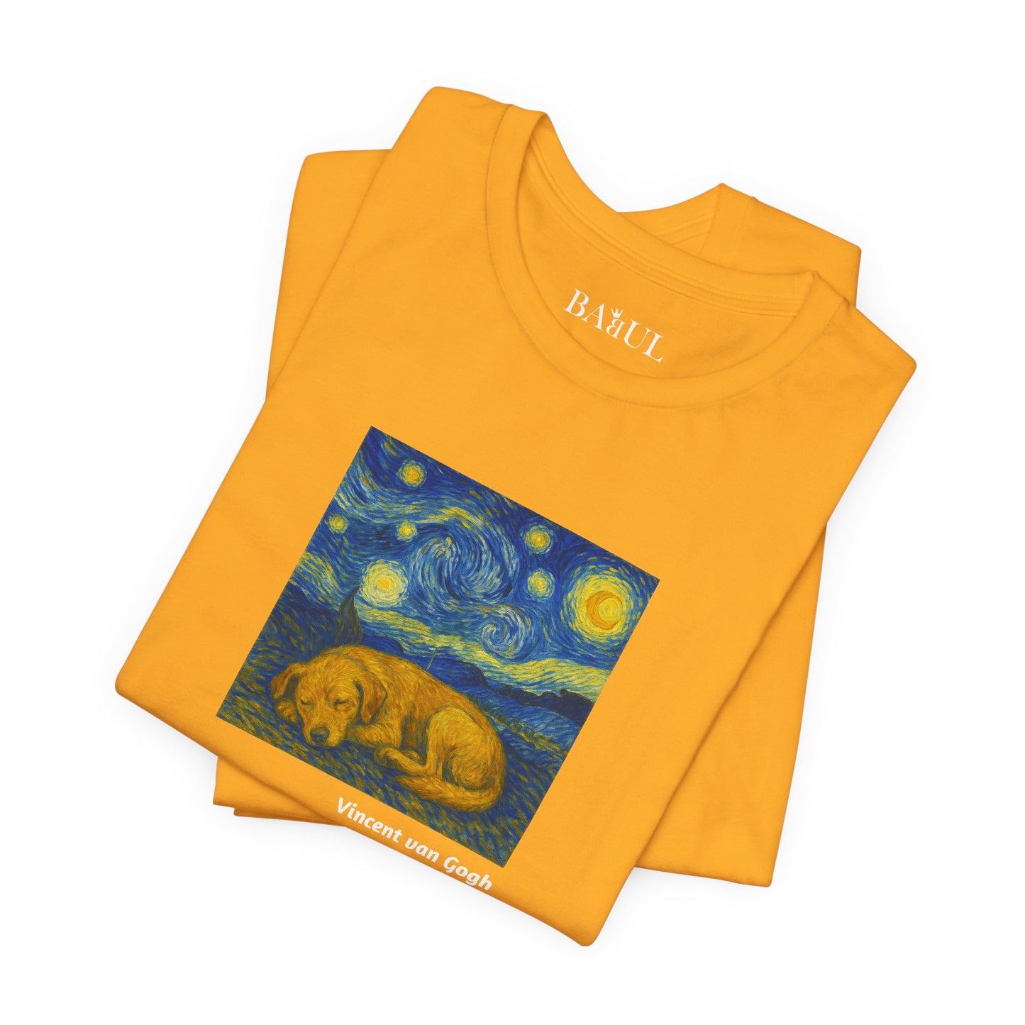 DOGART Unisex Jersey Dog T-Shirt - VAN GOGH - Iconic Painting Reimagined with Dogs