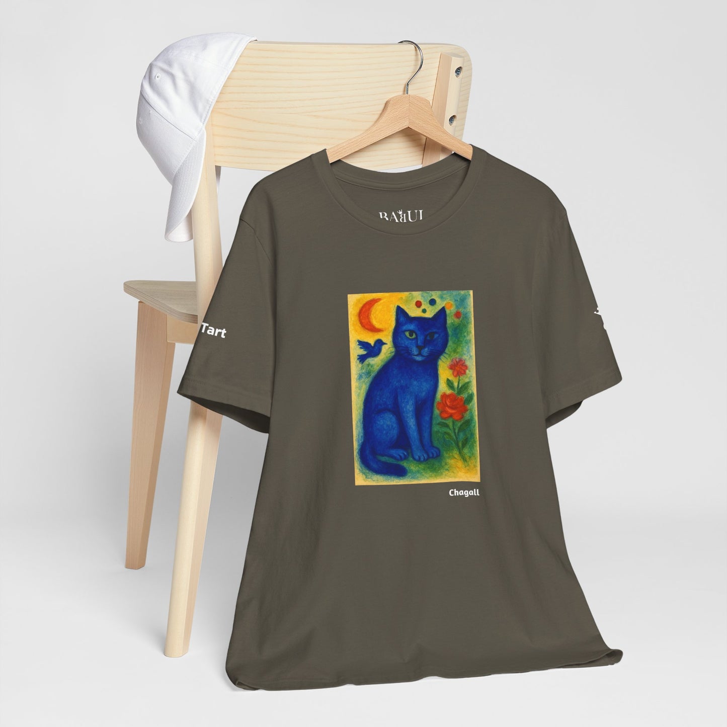 CATART Unisex Jersey Cat T-Shirt - MARC CHAGALL - Iconic Painting Reimagined with Cats