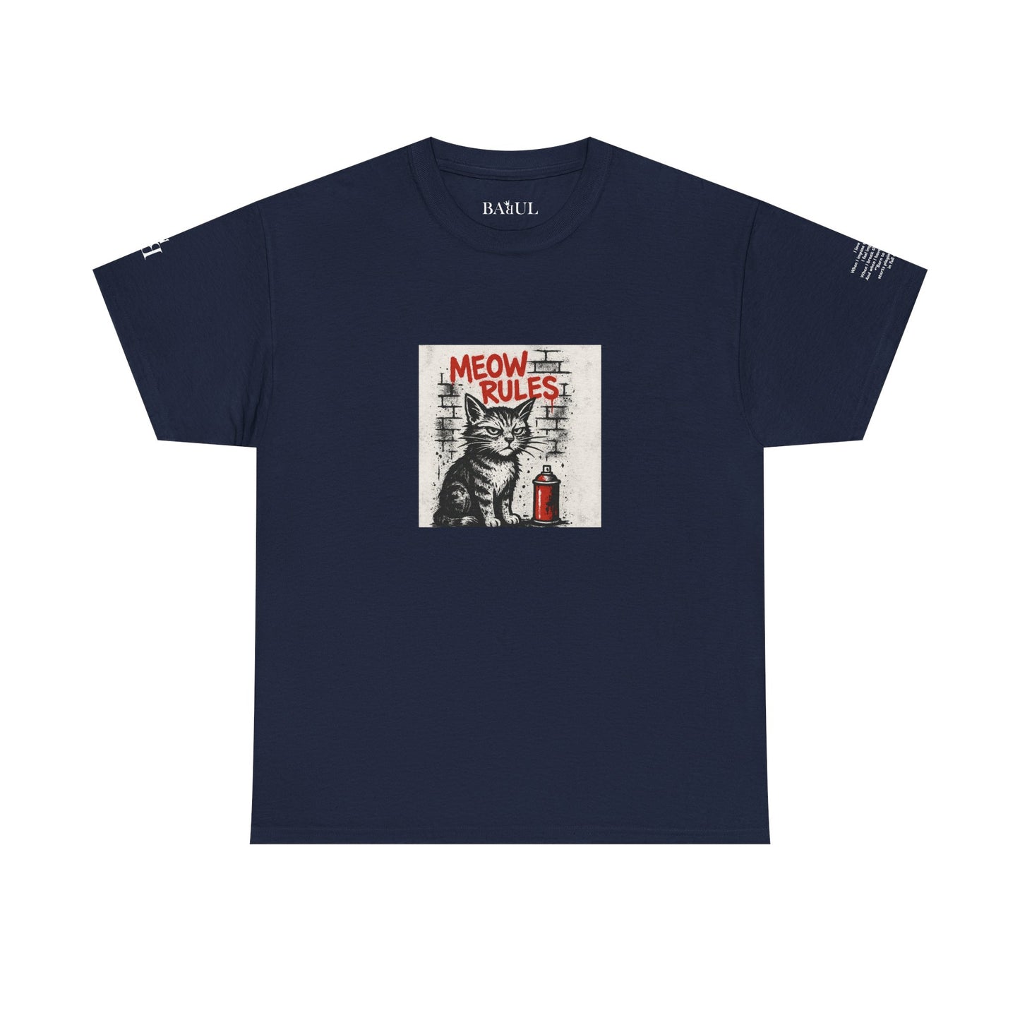 Rebel Graphic Tee - Unisex Heavy Cotton T-Shirt for the Wild at Heart. Rebel Tees, Born to Be Worn - MEOW RULES