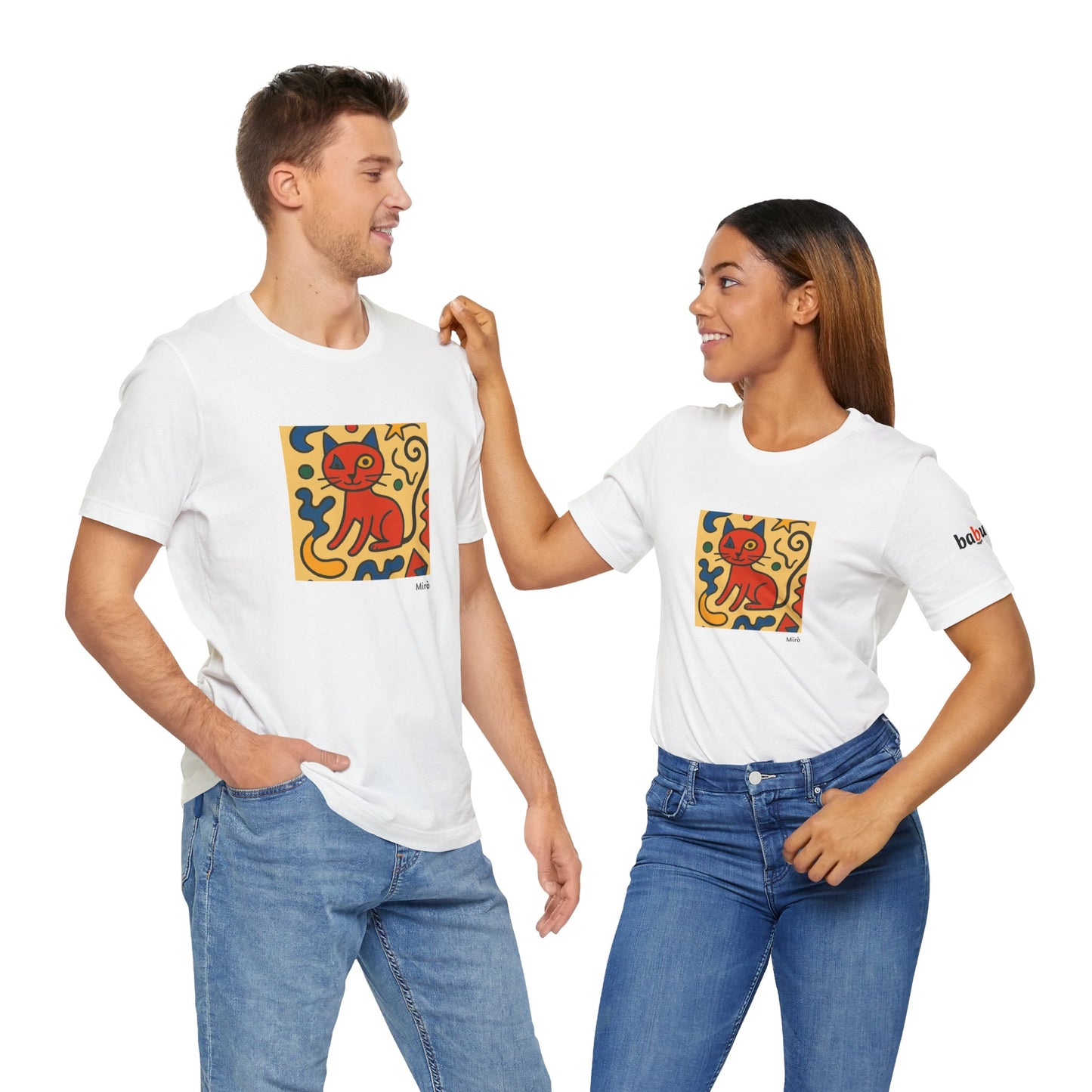 CATART Unisex Jersey Cat T-Shirt - MIRO - Iconic Painting Reimagined with Cats