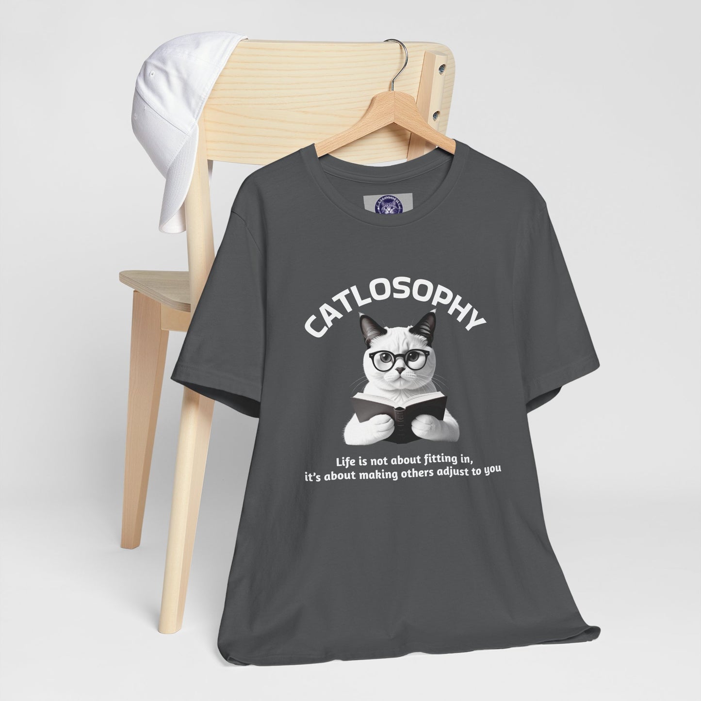 Catlosophy Unisex Jersey Short Sleeve Tee –  "Life isn't about fitting In" Design
