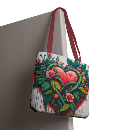 Artistic Surge - Eco-Friendly Canvas Tote Bag - HEARTS OF LOVE