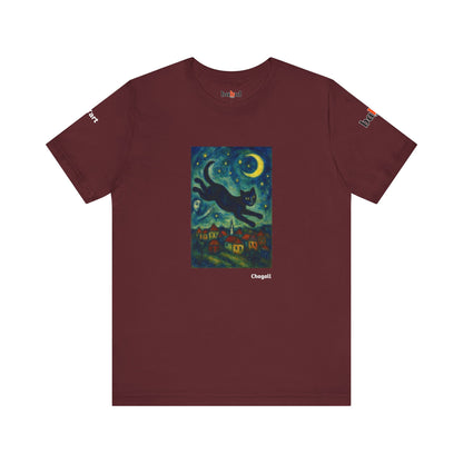 CATART Unisex Jersey Cat T-Shirt - MARC CHAGALL - Iconic Painting Reimagined with Cats