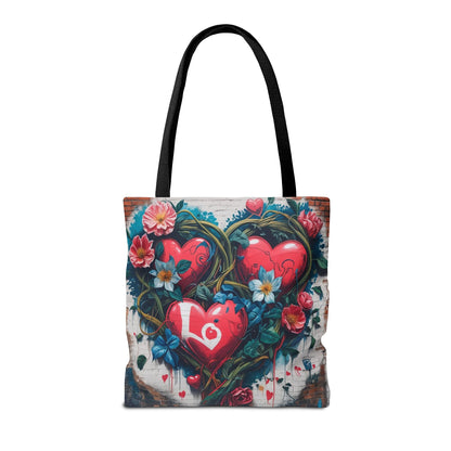 Artistic Surge - Eco-Friendly Canvas Tote Bag - HEARTS OF LOVE