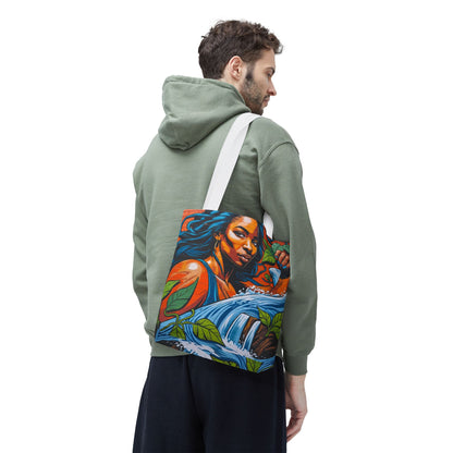 Artistic Surge - Eco-Friendly Canvas Tote Bag - WOMAN WITH WATER