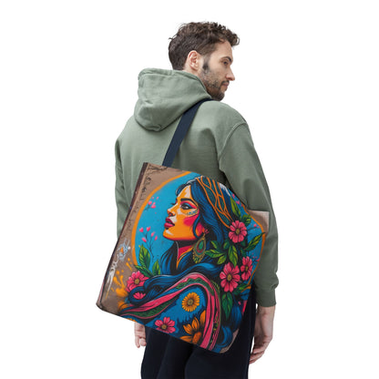 Artistic Surge - Eco-Friendly Canvas Tote Bag - FLOWERING WOMAN