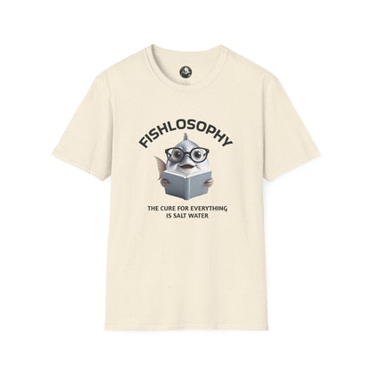 Fishlosophy Unisex T-Shirt - Ocean Vibes and Life's Questions Design - The Cure For Everything Is Salt Water