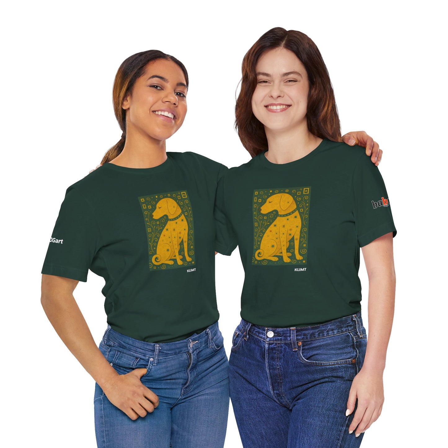 DOGART Unisex Jersey Dog T-Shirt - KLIMT - Iconic Painting Reimagined with Dogs