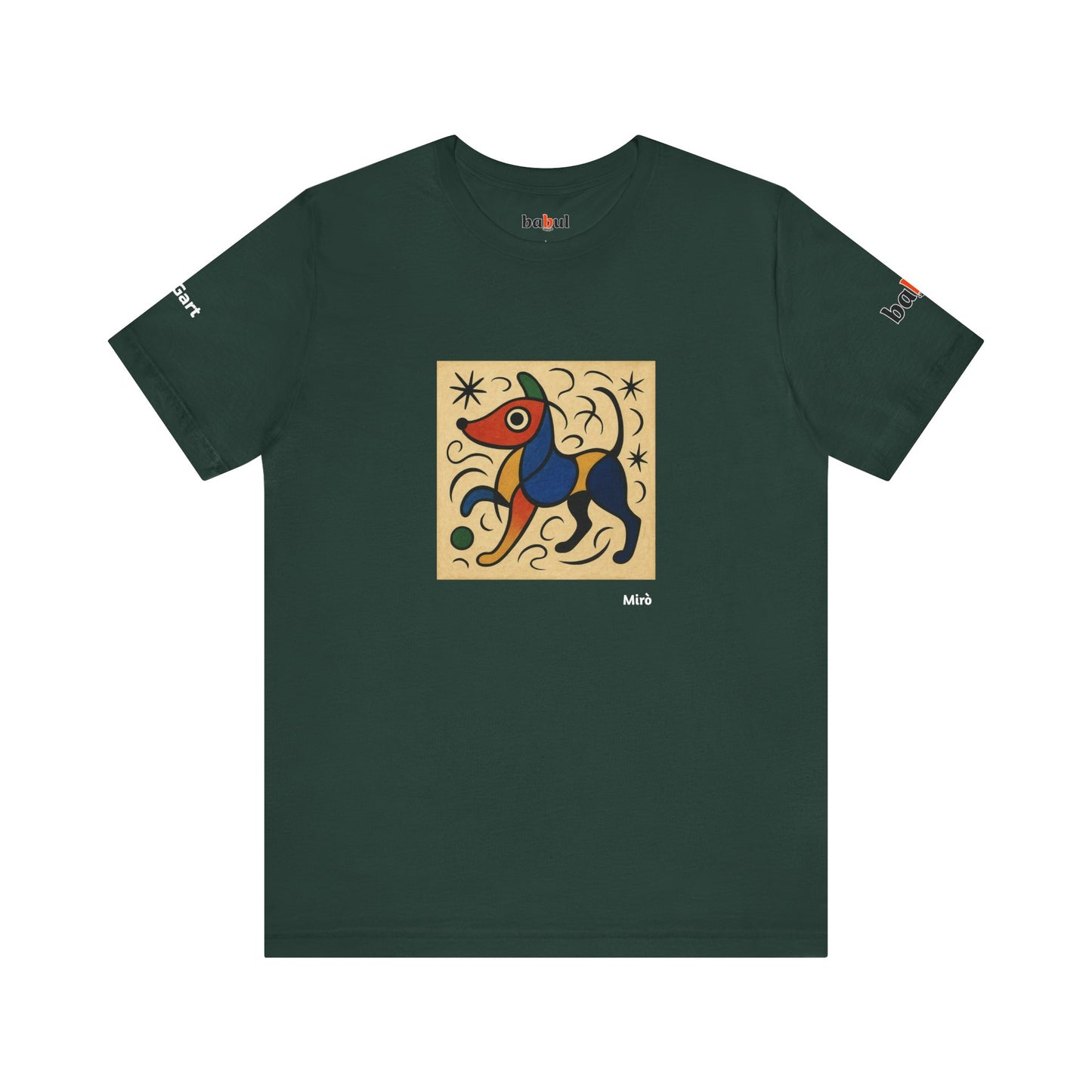 DOGART Unisex Jersey Dog T-Shirt - MIRO - Iconic Painting Reimagined with Dogs