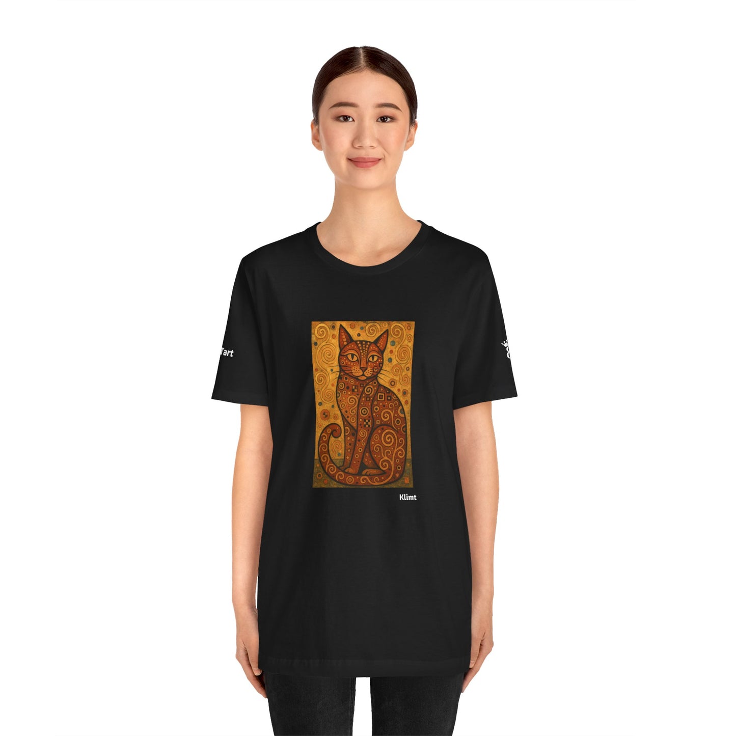 CATART Unisex Jersey Cat T-Shirt - KLIMT - Iconic Painting Reimagined with Cats