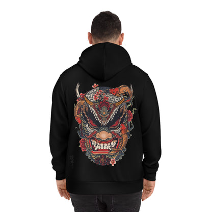 Bold Oni Mask Hoodie - Japanese Irezumi Tattoo Art Streetwear