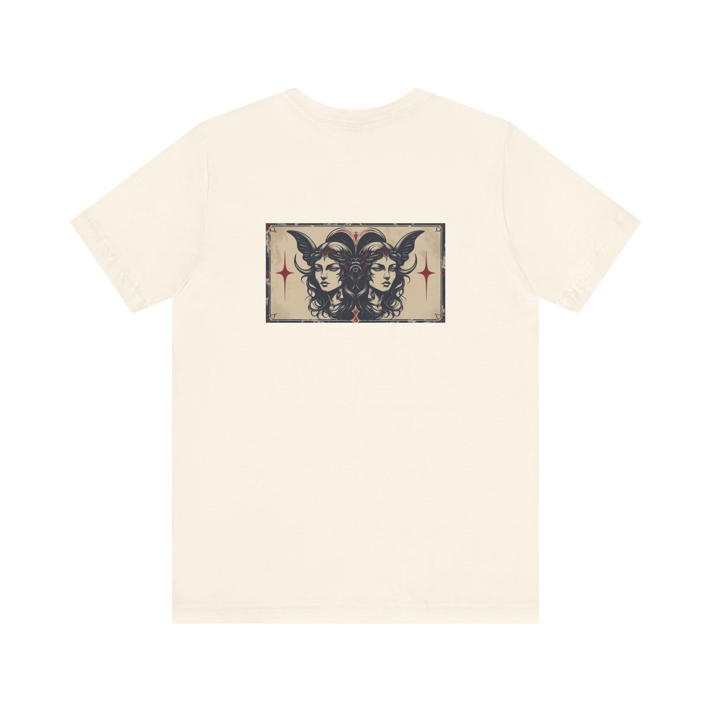 Gemini - Gothic Zodiac T-Shirt. Blue graphic on the back.  Zodiac in the Shadows