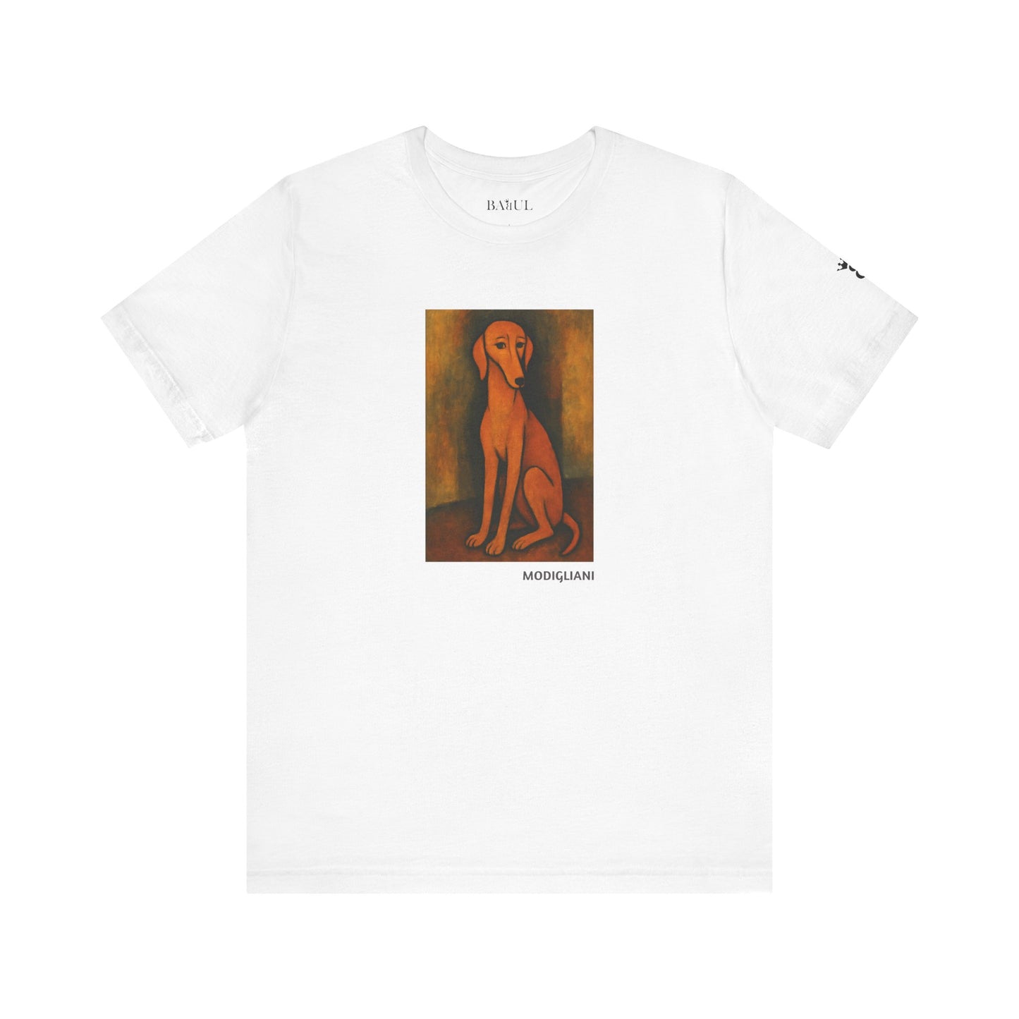 DOGART Unisex Jersey DOG T-Shirt - MODIGLIANI - Iconic Painting Reimagined with Dogs