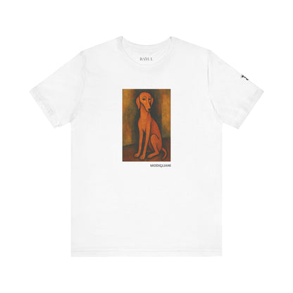 DOGART Unisex Jersey DOG T-Shirt - MODIGLIANI - Iconic Painting Reimagined with Dogs