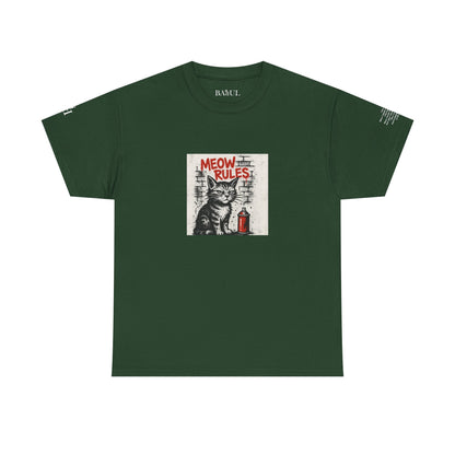 Rebel Graphic Tee - Unisex Heavy Cotton T-Shirt for the Wild at Heart. Rebel Tees, Born to Be Worn - MEOW RULES