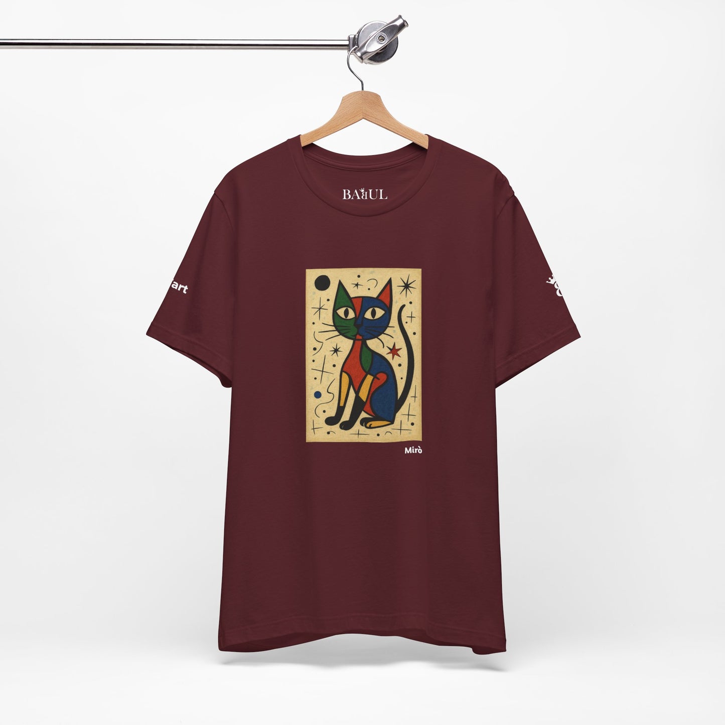 CATART Unisex Jersey Cat T-Shirt - MIRO - Iconic Painting Reimagined with Cats