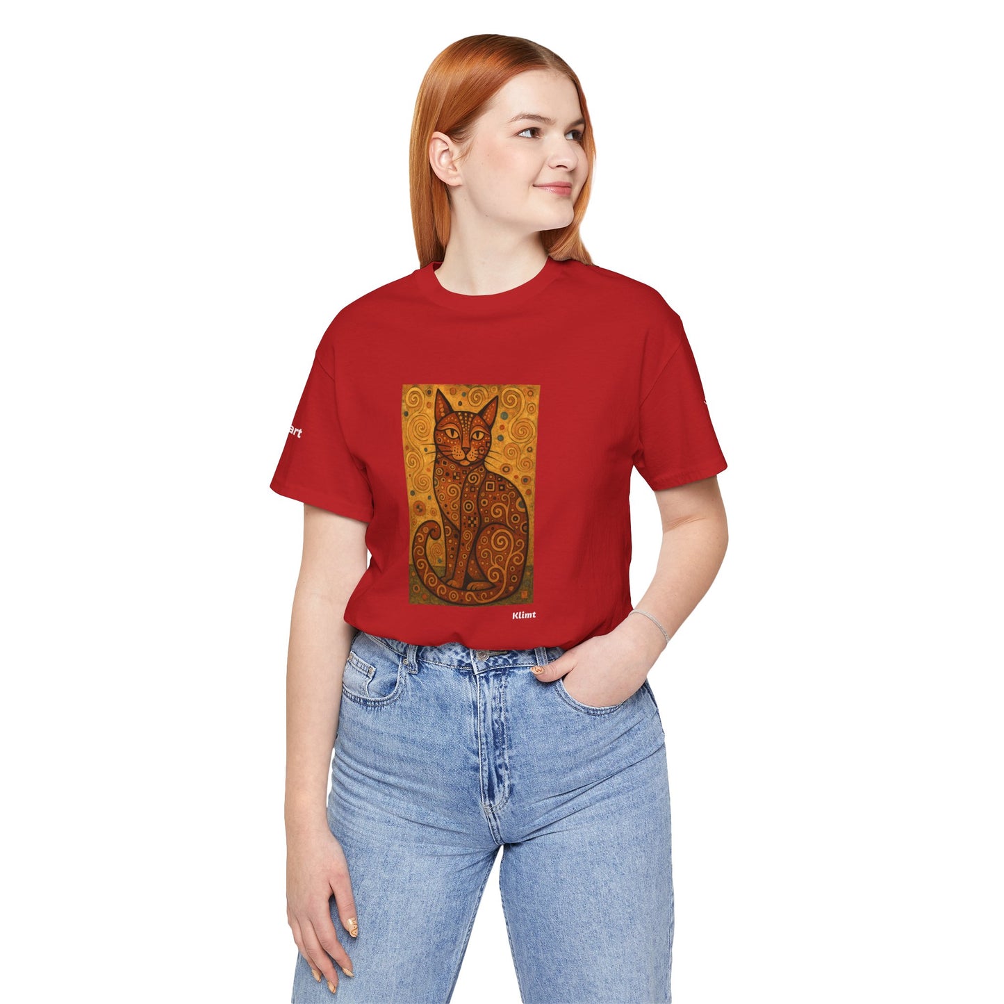 CATART Unisex Jersey Cat T-Shirt - KLIMT - Iconic Painting Reimagined with Cats