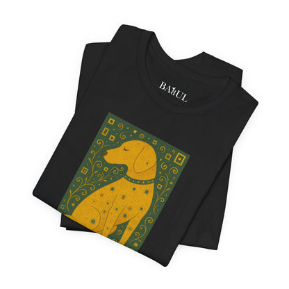 DOGART Unisex Jersey Dog T-Shirt - KLIMT - Iconic Painting Reimagined with Dogs
