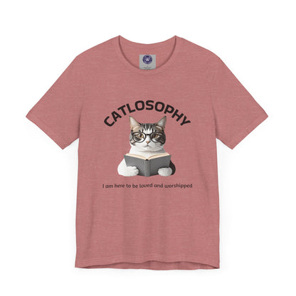 Catlosophy Unisex Jersey Short Sleeve Tee – "I am here to be loved" Design - BABUL T-Shirts