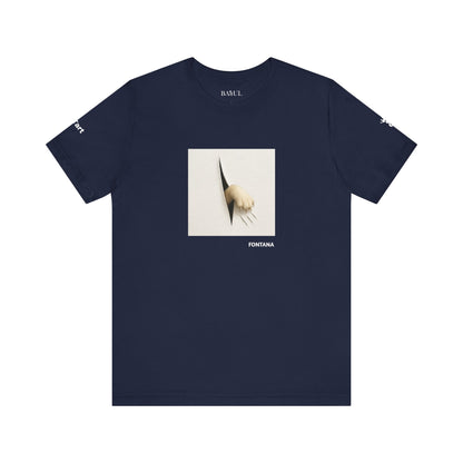 CATART Unisex Jersey Cat T-Shirt - FONTANA - Iconic Painting Reimagined with Cats