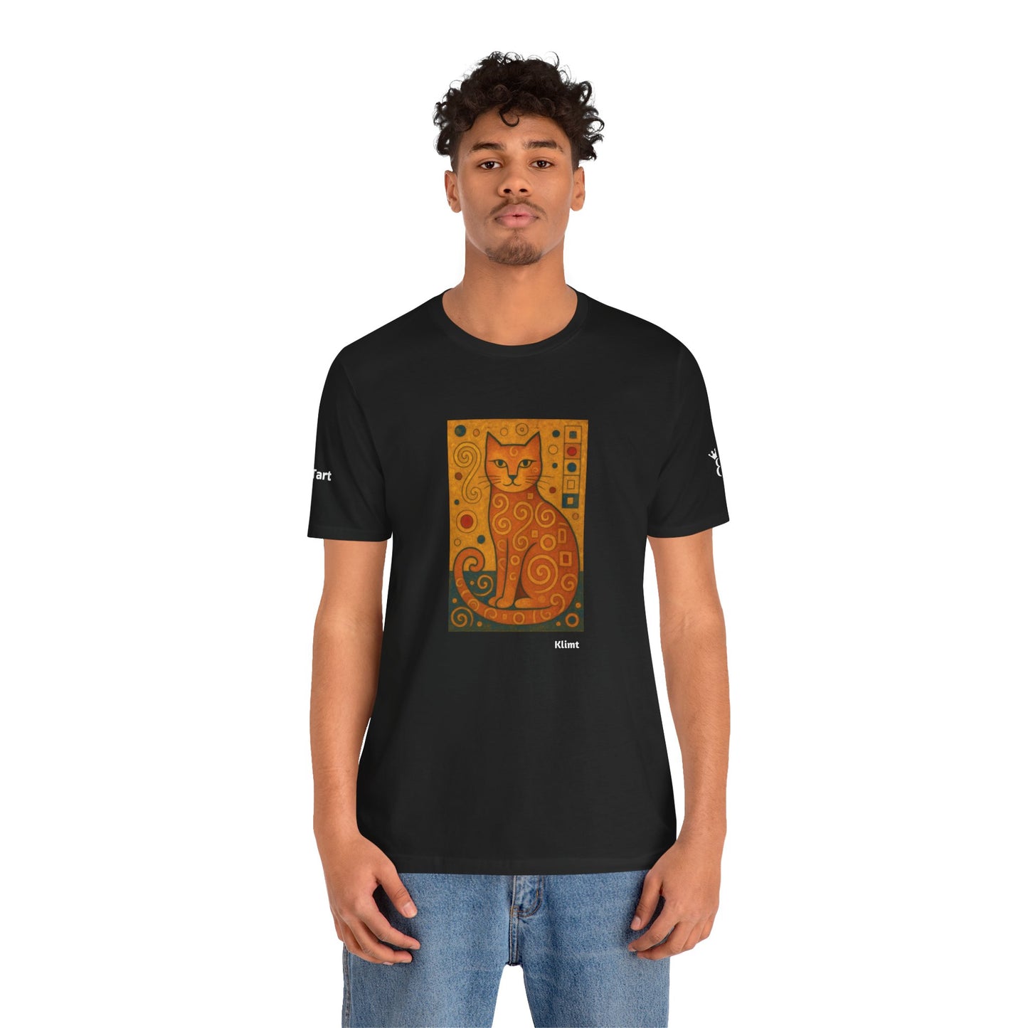 CATART Unisex Jersey Cat T-Shirt - KLIMT - Iconic Painting Reimagined with Cats