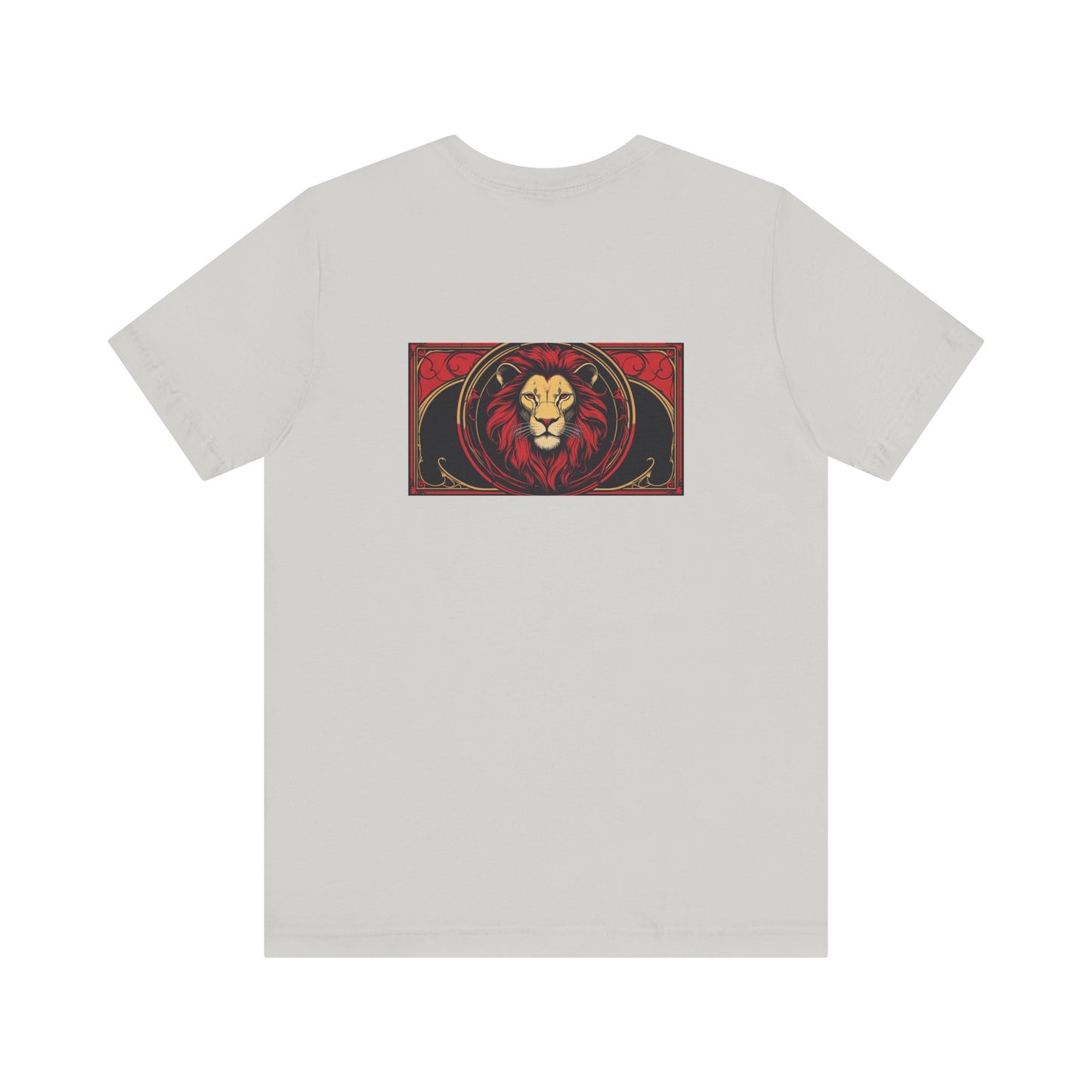Leo - Gothic Zodiac, Red Graphic on the back T-Shirt. Zodiac in the Shadows