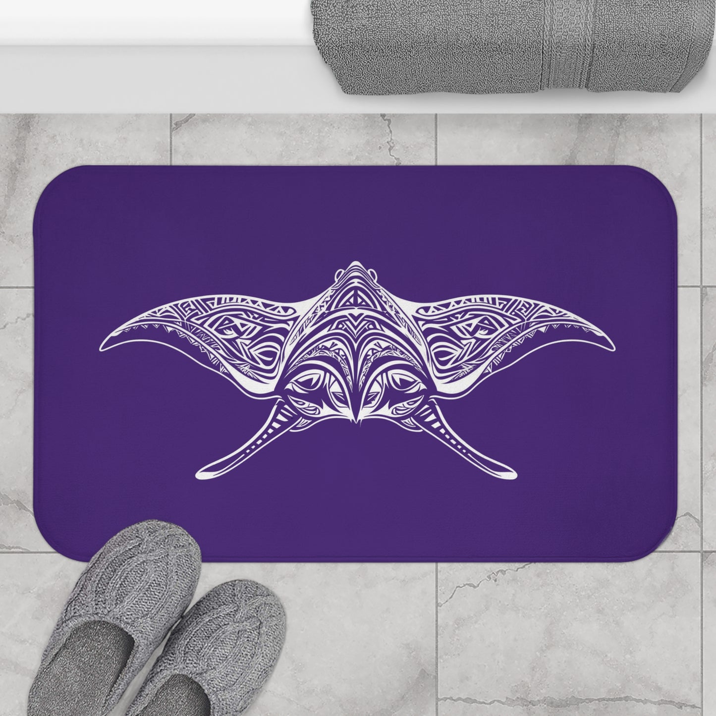 Tribal Bath Mat. Ocean Energy, Tribal Style