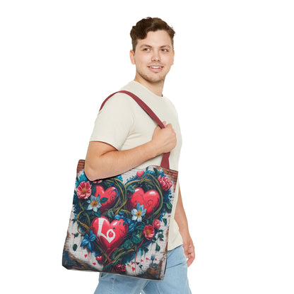 Artistic Surge - Eco-Friendly Canvas Tote Bag - HEARTS OF LOVE