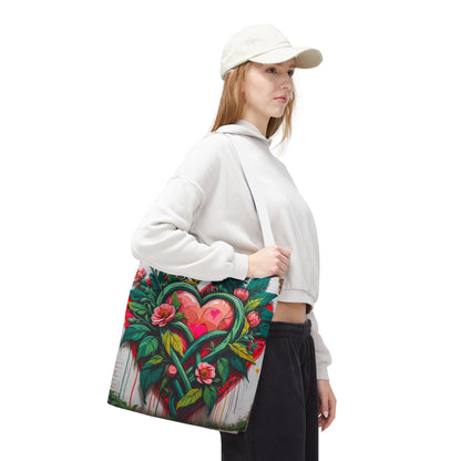 Artistic Surge - Eco-Friendly Canvas Tote Bag - HEARTS OF LOVE