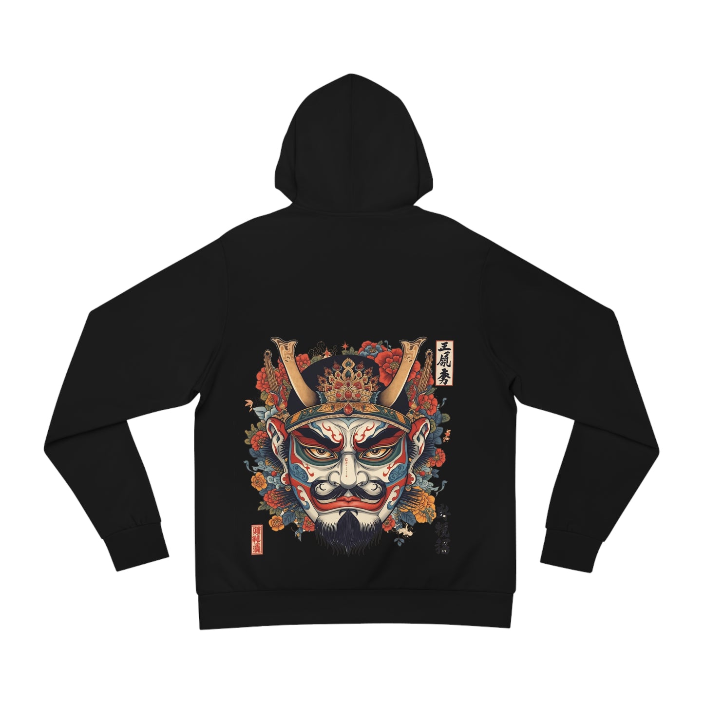 Bold Oni Mask Hoodie - Japanese Irezumi Tattoo Art Streetwear