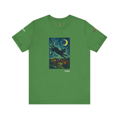 CATART Unisex Jersey Cat T-Shirt - MARC CHAGALL - Iconic Painting Reimagined with Cats
