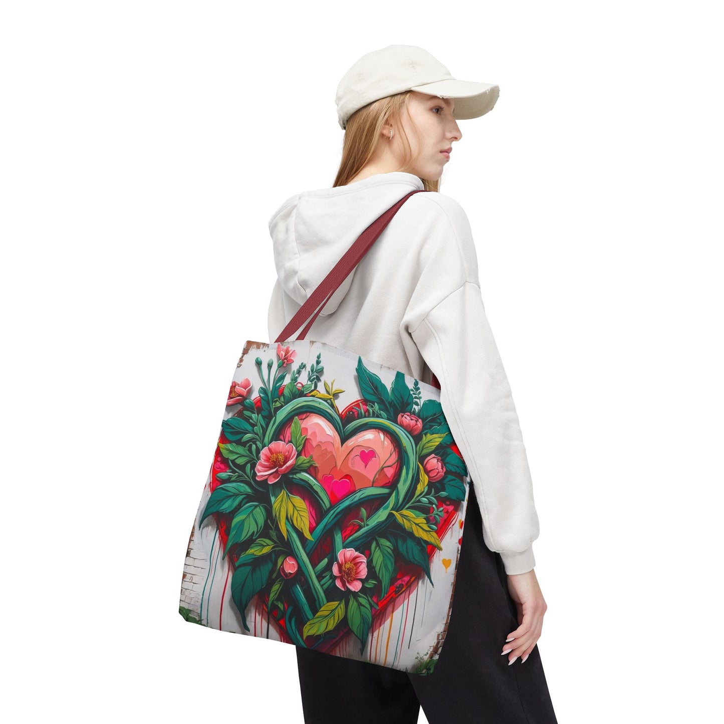 Artistic Surge - Eco-Friendly Canvas Tote Bag - HEARTS OF LOVE