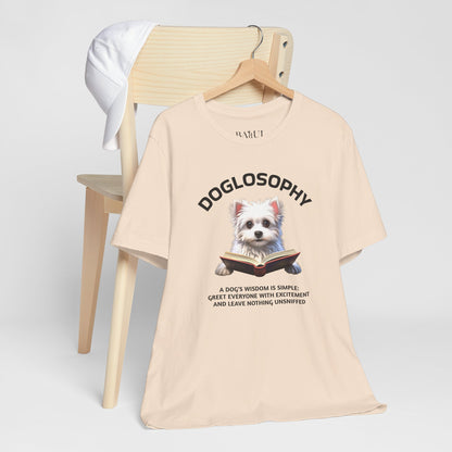 Doglosophy Unisex Jersey Short Sleeve Tee –  "A Dog's wisdom is simple" Design