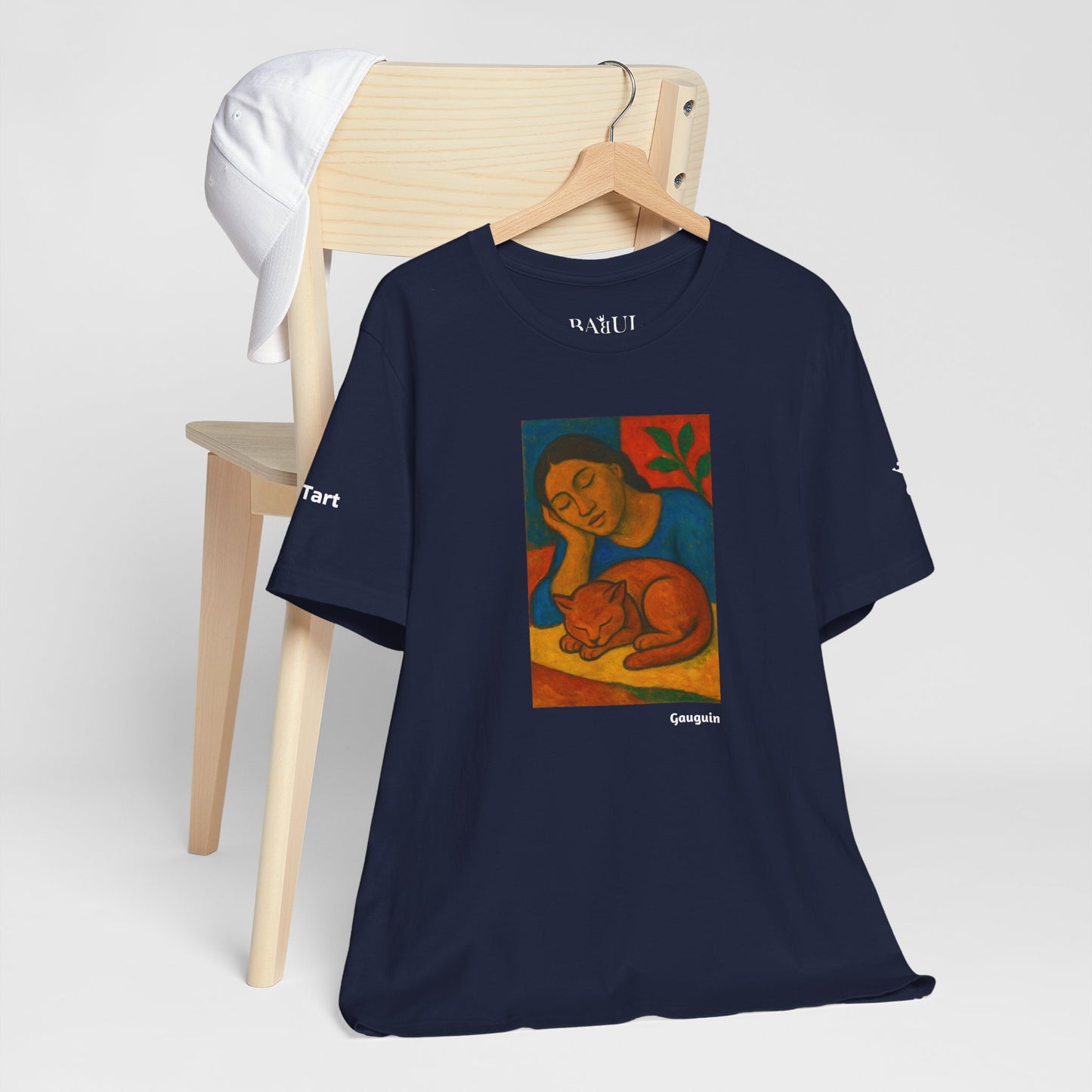 CATART Unisex Jersey Cat T-Shirt - GAUGUIN - Iconic Painting Reimagined with Cats