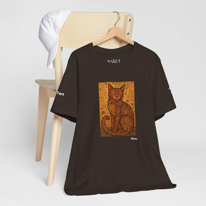 CATART Unisex Jersey Cat T-Shirt - KLIMT - Iconic Painting Reimagined with Cats