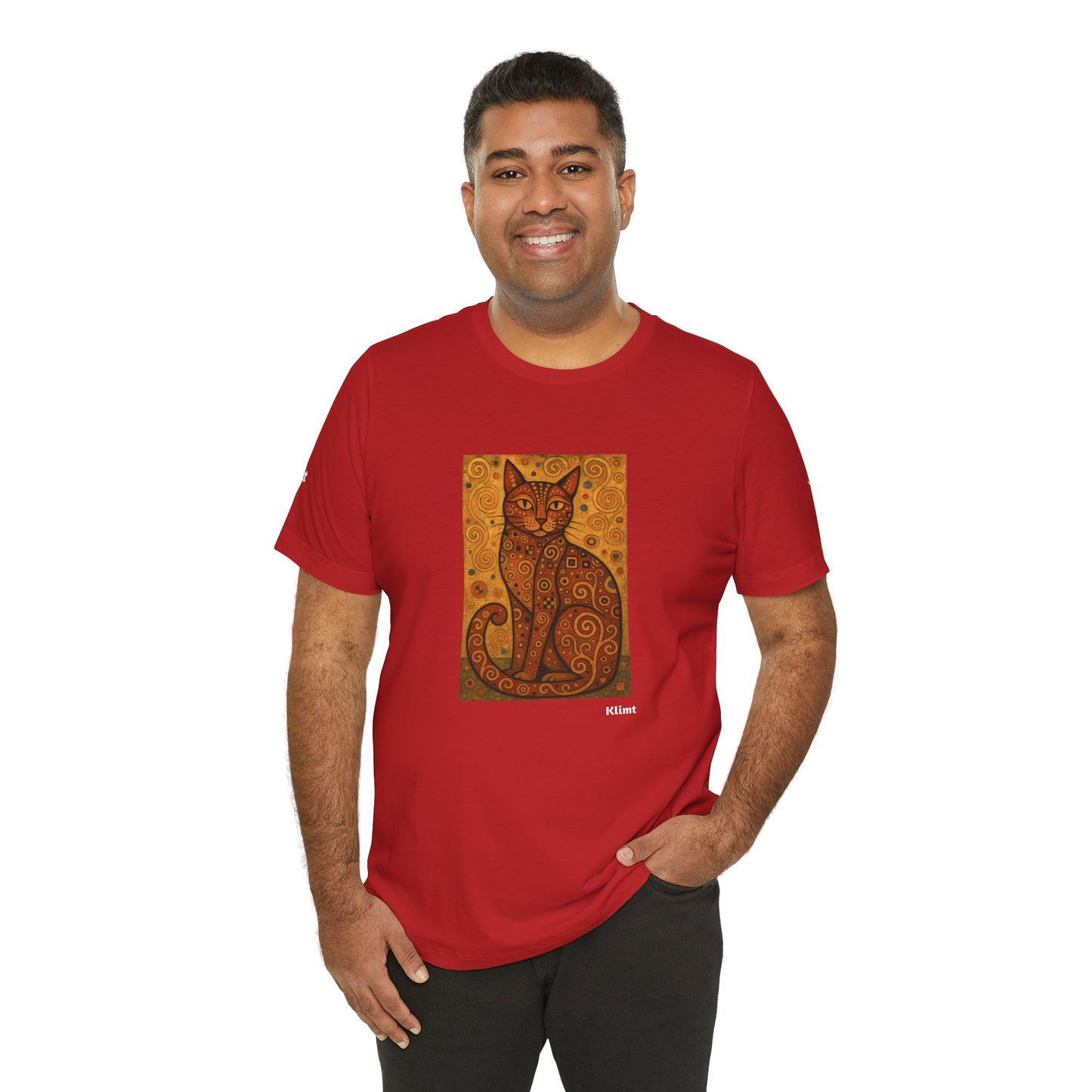 CATART Unisex Jersey Cat T-Shirt - KLIMT - Iconic Painting Reimagined with Cats