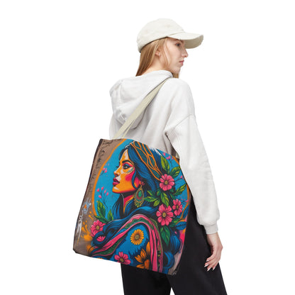 Artistic Surge - Eco-Friendly Canvas Tote Bag - FLOWERING WOMAN