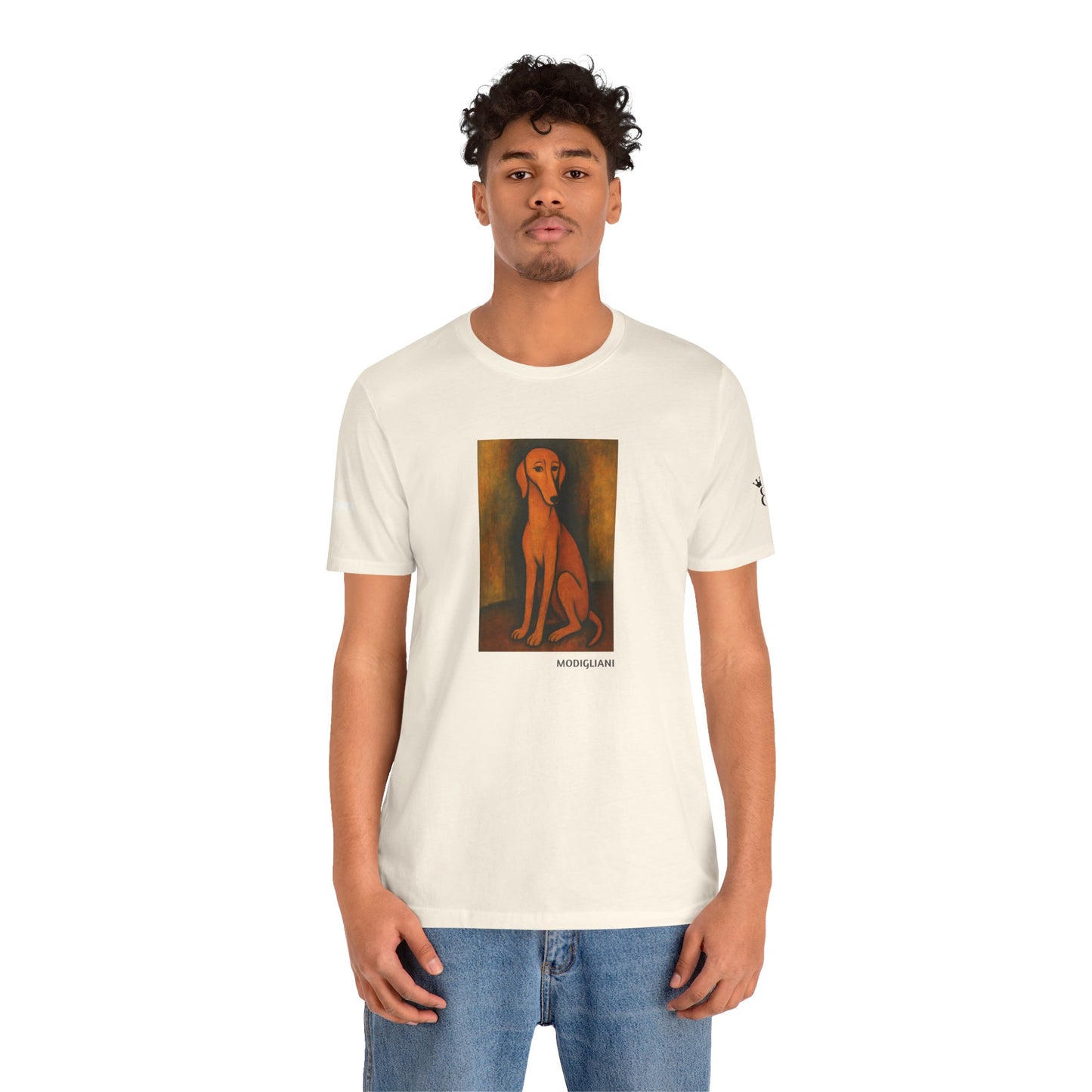 DOGART Unisex Jersey DOG T-Shirt - MODIGLIANI - Iconic Painting Reimagined with Dogs